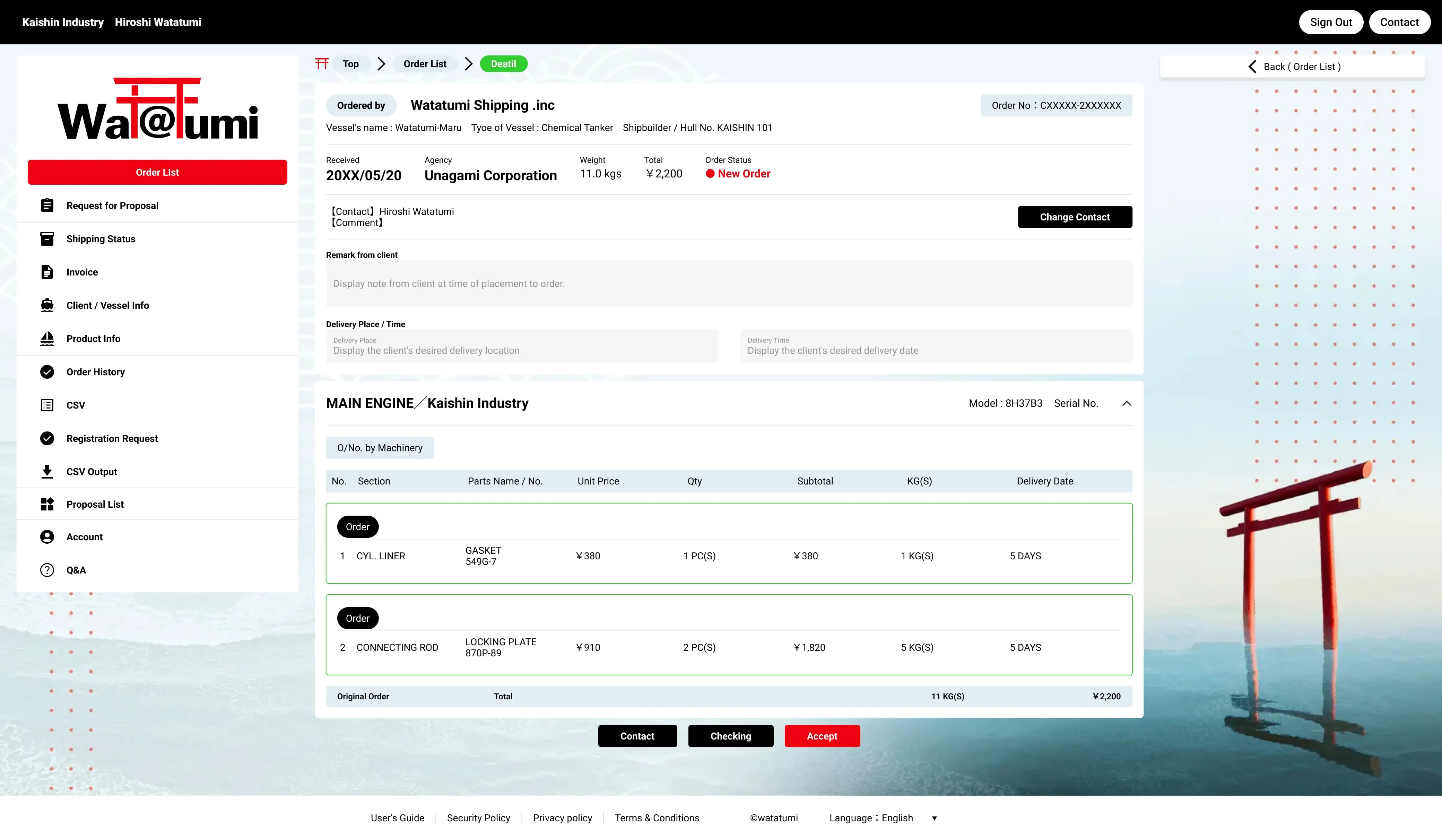 Separete and manage client orders by machinery.