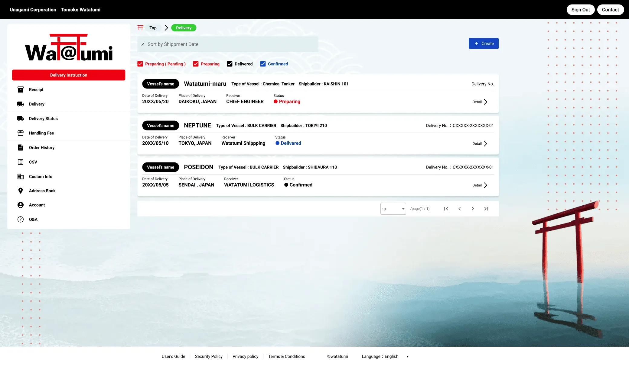 DeliveryPreparationsList